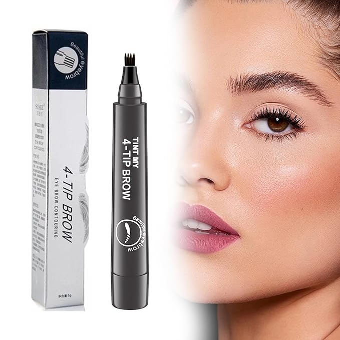 2025 Upgraded Magic Eyebrow Pencil for Women, Long-Lasting Ultra-Fine Tip Waterproof Eye Brow Pencils with 4 Fork, Smudge-Proof Natural Brow Makeup for Women - Gray Brown-FemmiqueWomen