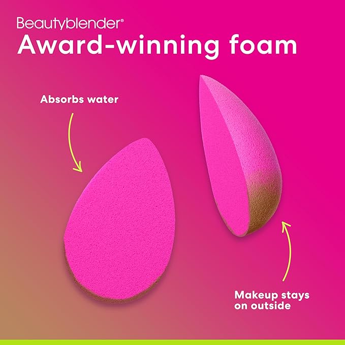 Beautyblender® | Original Pink + Nude Beauty Blender 2-Piece Bundle for Blending Foundations, Powders, and Creams, Super-Soft Foam for Streak-Free Application, Made in the USA, Reusable, Washable-FemmiqueWomen