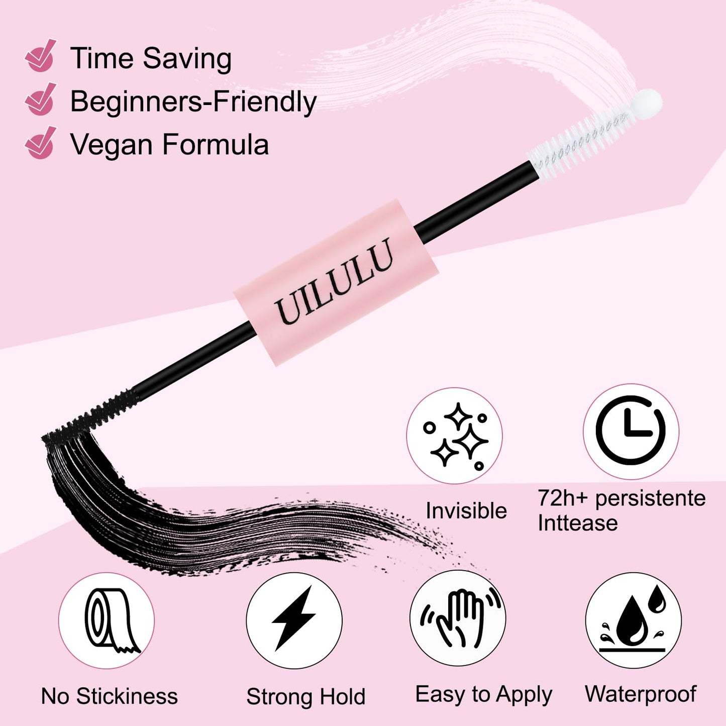 Lash Bond and Seal - 2-in-1 Lash Glue (5ml) & Sealer (5ml) for DlY Lash Extensions at Home, Waterproof Eyelash Adhesive for Cluster& Individual Lashes, Black Bond Eyelash Glue Strong Hold-FemmiqueWomen