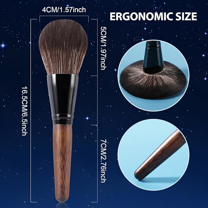 Large Bamboo Mineral Powder Brush, Fluffy Foundation Makeup Brush Kabuki Brushes with Soft Synthetic Bristles for Loose & Pressed Powder, Liquid, Cream, Buffing, Blending, Vegan & Cruelty-Free Tool-FemmiqueWomen