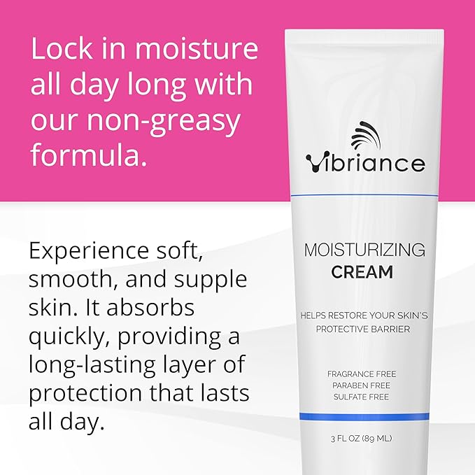 Vibriance Moisturizing Face Cream, 3 Fl Oz - Nourishing and Non-Greasy with Plant-Based Ingredients - Softening, Ultra-Hydrating, Fast-Absorbing Facial Moisturizer Cream for All Skin Types-FemmiqueWomen