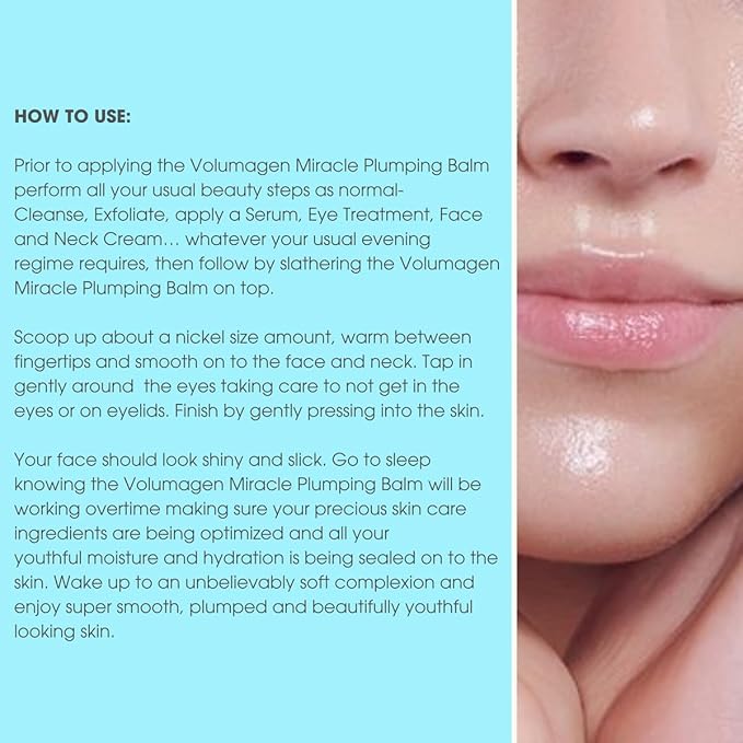 Consult Beaute Volumagen Miracle Plumping Barrier Balm - Facial Moisture Slugging - Overnight Deep Skin Hydration - Dry Skin - Hyaluronic Acid - Petrolatum Free - Lanolin Free - Mineral Oil Free 1 oz-FemmiqueWomen