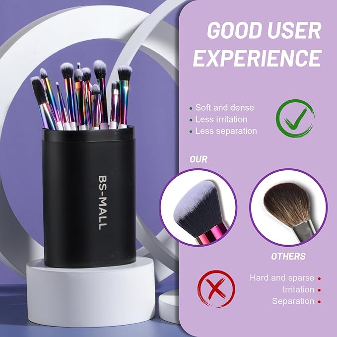 BS-MALL Makeup Brushes Makeup Tools Kit Premium Synthetic Powder Foundation Contour Concealers Lip Brushes Set 18 Pcs-FemmiqueWomen