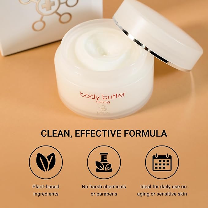 LifeCell Firming Body Butter – Anti-Cellulite Cream with Caffeine, Ginseng & Argan Oil – Ultra-Hydrating Anti-Aging Moisturizer for Legs, Thighs, Hips & Arms – Skin Tightening Lotion for Women-FemmiqueWomen