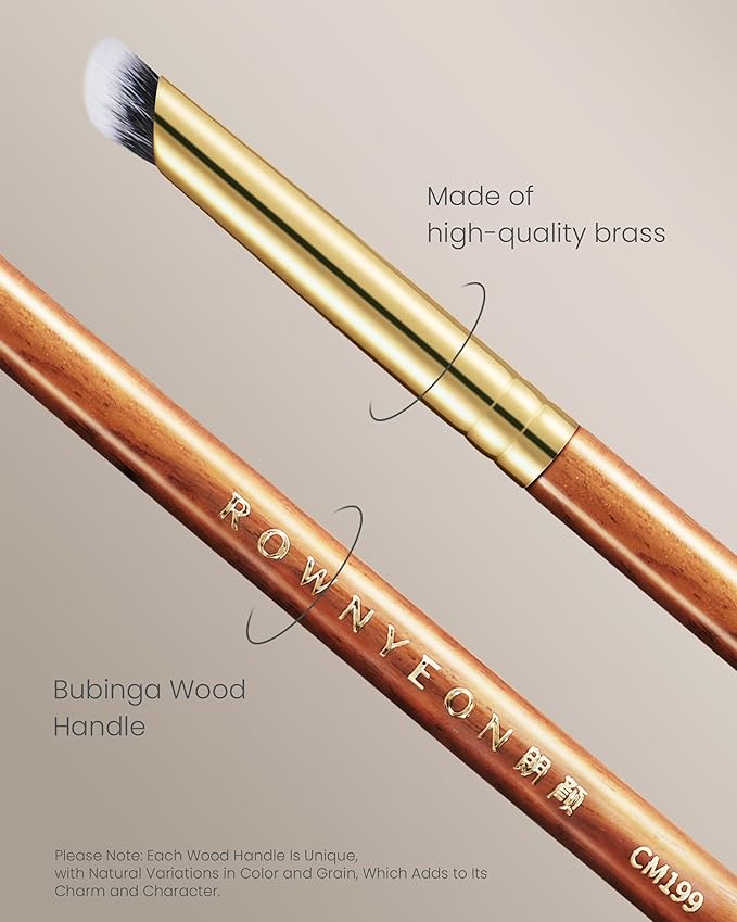 Desert Oak Series MicroBlur Tap Concealer - 6mm Finger-Tip Precision Brush for Tear Troughs & Acne Spots, Vegan Nylon, Bubinga Handle (CM 199)-FemmiqueWomen