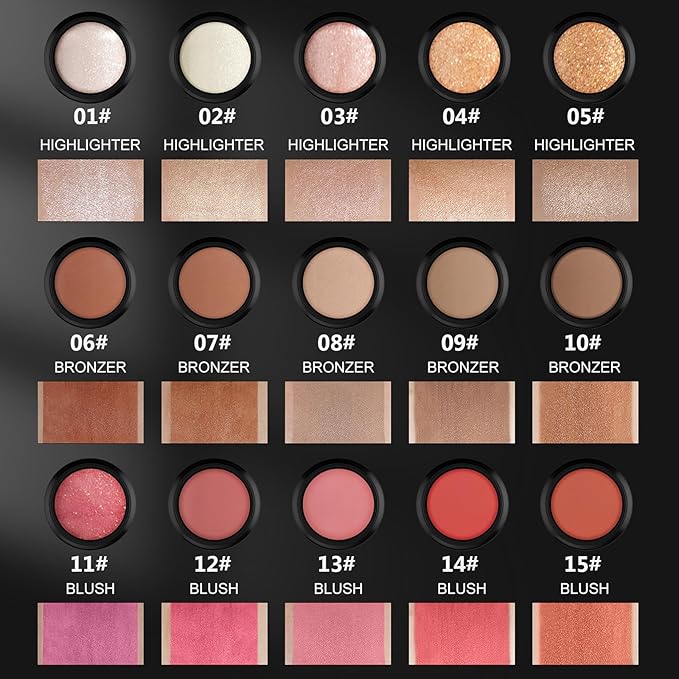 3 Pcs Face Contour Stick Kit, Matte Finish Face Stick Trio with Bronzer Blush Highlighter and Brush, Long Lasting Waterproof Cream Beauty Wand Makeup Set for Sculpt Glowing Face Look (#4, 10, 14)-FemmiqueWomen