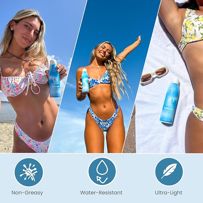 Florida Glow SPF 15 Sunscreen Spray - Hawaii 104 Reef Act & Florida Keys Compliant, Broad Spectrum - Water Resistant, Sport Sun screen - Child Friendly Oxybenzone & Octinoxate Free (5.5 Fl Oz 2-pack)-FemmiqueWomen