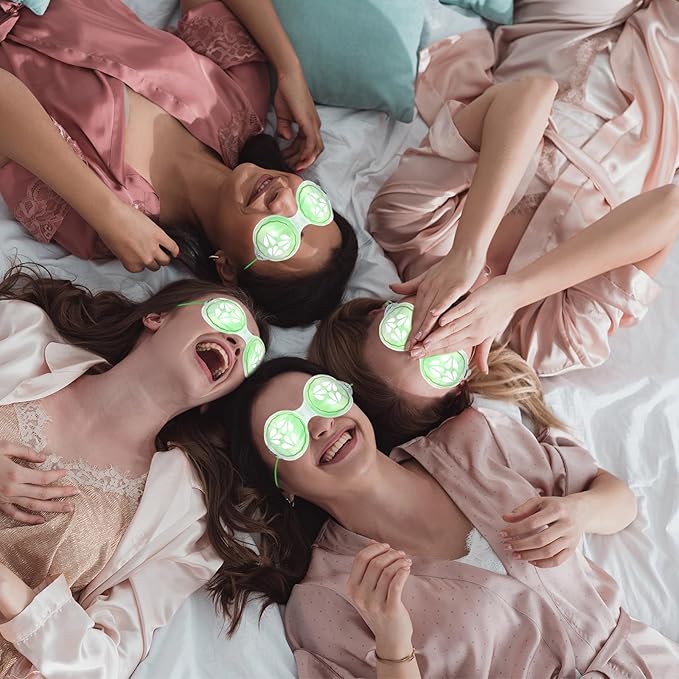 12 Pcs Cucumber Eye Pads Gel Eye Masks Cooling Heating Eye Pads Spa Party Favors Sleepover Party Slumber Party Supplies-FemmiqueWomen