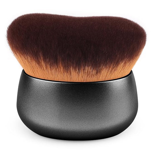 75MM Extra Large Self Tanner Kabuki Makeup Brush – Ultra Soft Dense Vegan Bristles for Body Makeup, Bronzer & Foundation–Applies Tanning Mousse, Lotion & Self Tanner–Black, Wet & Dry-FemmiqueWomen