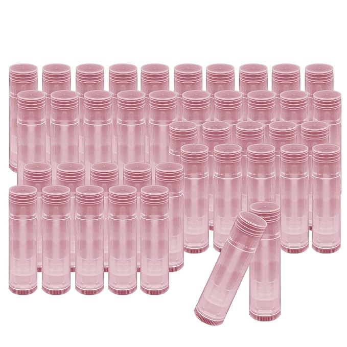1st Choice 50 Lip Balm Empty Container Tubes 3/16 Oz (5.5ml), Natural Pink Color-FemmiqueWomen