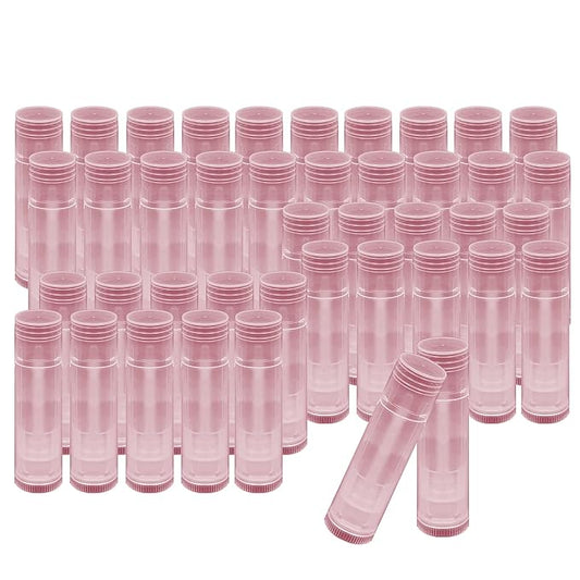 1st Choice 50 Lip Balm Empty Container Tubes 3/16 Oz (5.5ml), Natural Pink Color-FemmiqueWomen