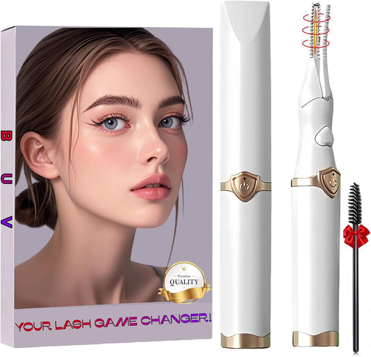 Heated Eyelash Curler - 2 in 1 Clip-Type Eyelash Curlers - Electric Eyelash Curler Rechargeable for 24H Long Lasting, 3 Heating Modes, 8S Fast Heating, Makeup Tool Gifts for Women Girls, White-DA-FemmiqueWomen