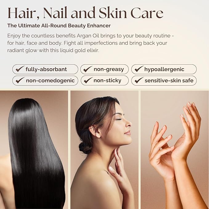 Essence Of Argan 100% Pure Moroccan Organic Argan Oil - Natural EcoCert Oil that Nourishes, Conditions and Moisturizes Your Skin, Hair and Nails (30ml/1oz)-FemmiqueWomen