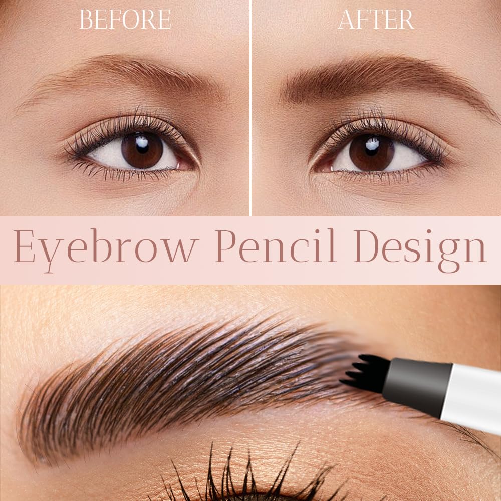 2025 Upgrade Waterproof Brow Pencil with Micro-Fork Tip,3D Magic Eyebrow Pencil 4-Head Split Waterproof Long-lasting Eyebrow Pencil,Natural Makeup Fine Stroke Eyebrow Tattoo Pencils (Light Brown)-FemmiqueWomen