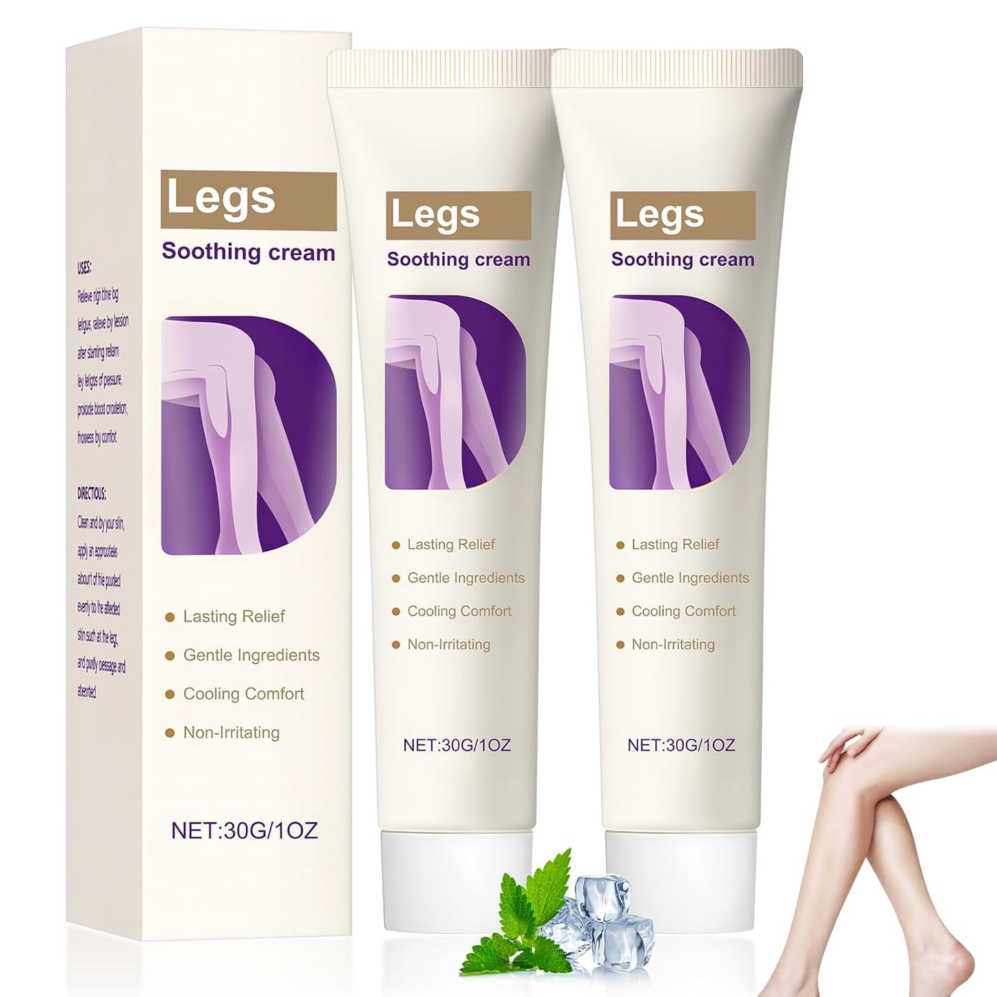 2Pcs Soothing Leg Cream –Varicose Veins Relief,Relieve Gel for Leg Discomfort,Soothing Cooling Gel,Sports Cooling Body Care Cream,Fast Absorbing for Women and Men-FemmiqueWomen