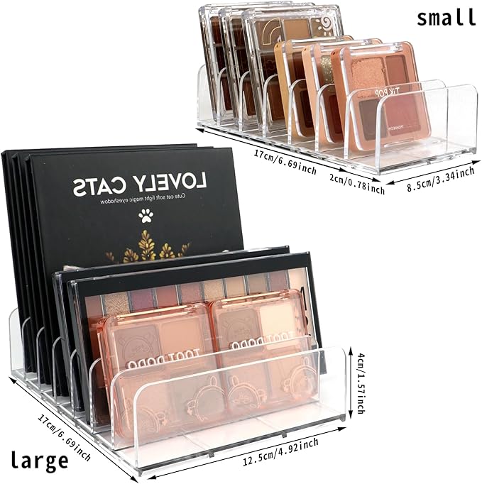 2 Pack Makeup Organizer, Compact Makeup Palette Organize, for Bathroom Countertops, Vanities, Cabinets, Sleek Modern Cosmetics Storage Solution for - Eyeshadow Palettes, Contour Kits, Blush-FemmiqueWomen