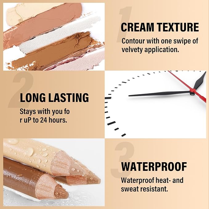 2 in 1 Cream Bronzer and Highlighter Stick,Cream Dual-Ended Highlight Contour Stick,Long Lasting & Waterproof Face Brighten Make up Pen-FemmiqueWomen