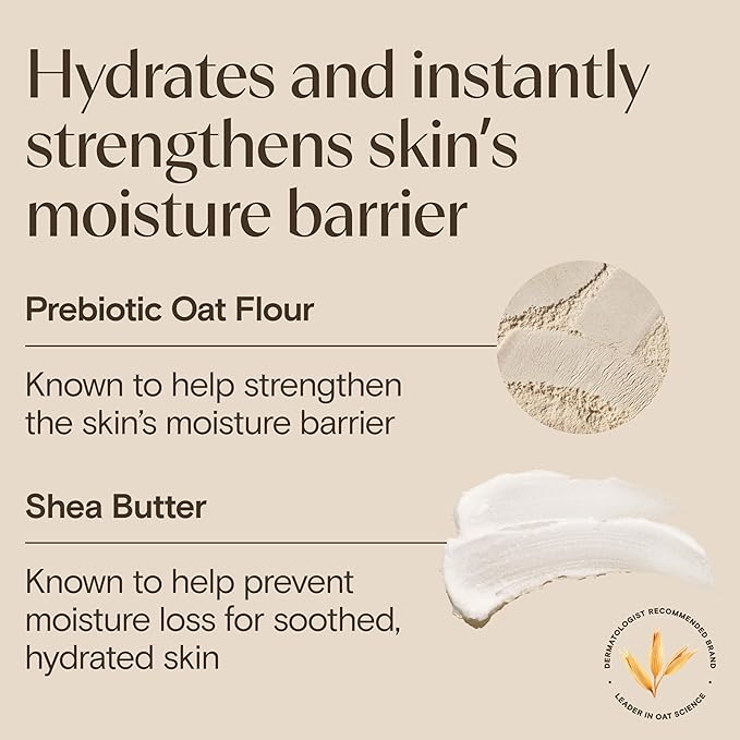 Aveeno Daily Moisturizing Cream with Prebiotic Oat & Shea Butter, Body, Face & Hand Cream for Normal to Dry, Sensitive Skin Hydrates for 48 Hours, Fragrance Free & Non-Comedogenic, 7.5 oz-FemmiqueWomen