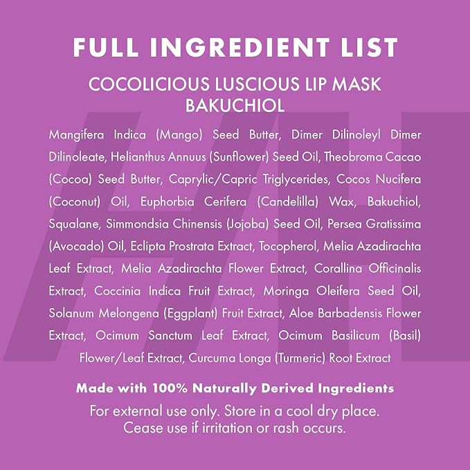 100% Natural Vegan Lip Butter Sleeping Lip Mask, Overnight Lip Moisturizer and Conditioner for Dry Lips. Intensive Lip Balm and Lip Therapy Skin Care with Mango butter (Bakuchiol - Collagen Boosting)-FemmiqueWomen