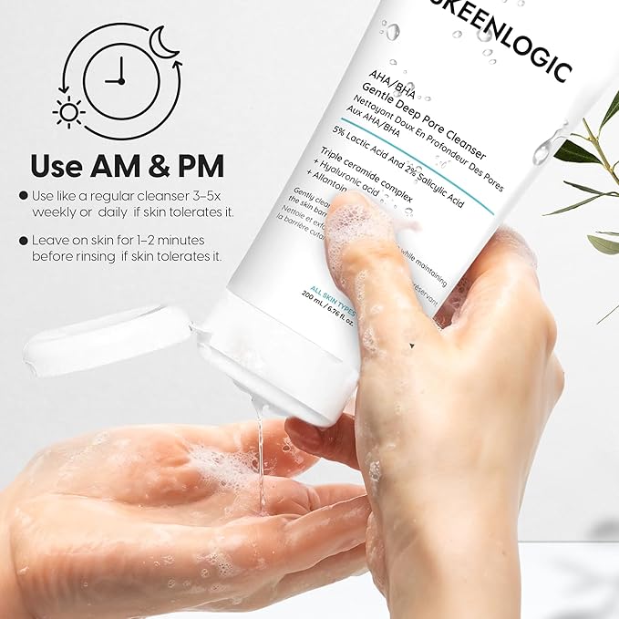 5% Lactic Acid + 2% Salicylic Acid Cleanser –Non-Stripping AHA/BHA Exfoliating Face & Body Wash With Ceramides. Minimizes Pores, Keratosis Pilaris, Acne, Ingrown Hairs & Psoriasis-200ml.-FemmiqueWomen