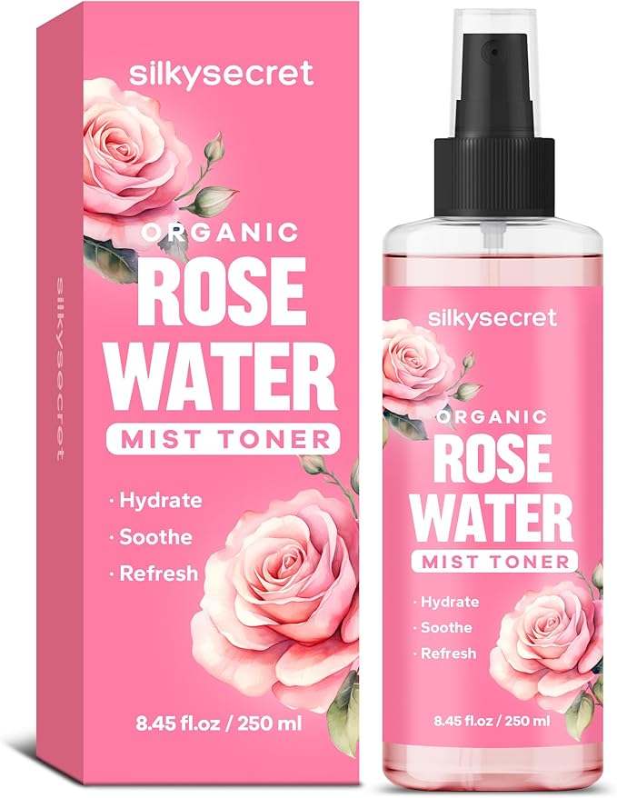 Organic Rose Water Spray (8.45 Fl Oz), Rosewater Spray for Face & Hair, Rose Water for Skin Care-FemmiqueWomen