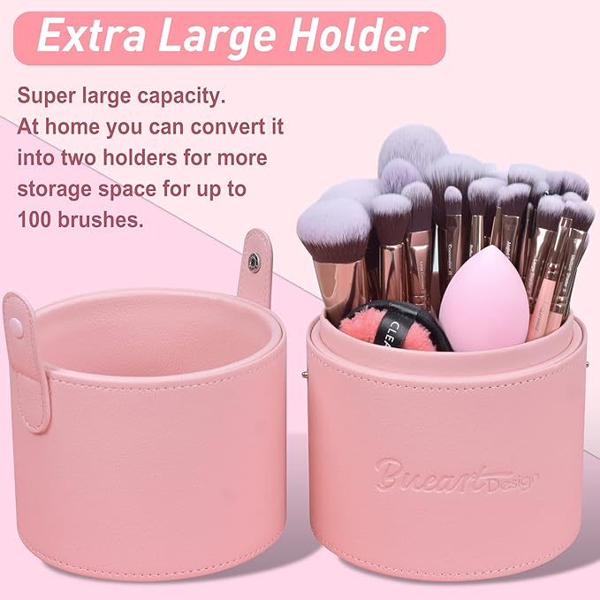 Bueart Design Labeled 30Pcs Professional Deluxe Makeup Brushes set with Extra large holder case for Foundation Face Blending Blush Concealers Eyeshadow-FemmiqueWomen