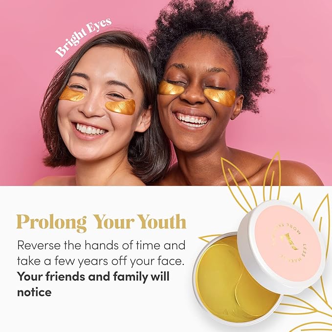 24K Gold Collagen Under Eye Mask - Bright Eyes Anti Aging Treatment-FemmiqueWomen