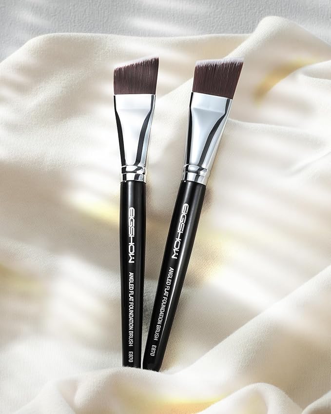 EIGSHOW Angled Flat Foundation Brush, Vegan Synthetic Bristles, Streak Free Application, Face Makeup Brush For Blending Liquid, Cream, Face Mask (E870)-FemmiqueWomen