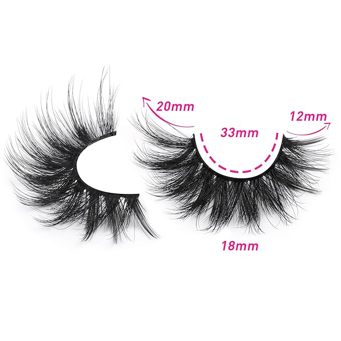 FANXITON False Eyelashes Fluffy Mink Lashes 20 mm Cat Eye Lashes Long 5D Wispy Dramatic 10 Pairs Pack-FemmiqueWomen