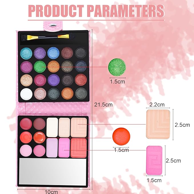 32 Colors Eyeshadow Palette Makeup Contouring Kit Combination with Lipgloss, Blusher and Concealer #2 - Perfect for Professional and Daily Use-FemmiqueWomen