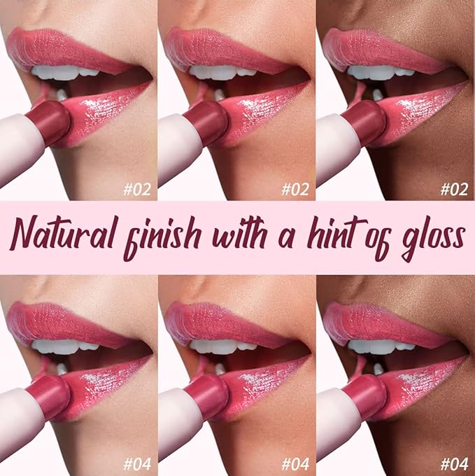 2PCS Tinted Lip Balm Chapstick with Color, Natural Semi - Gloss Finish, Hydrating/Coloring 2 in 1 Moisturizer Lip Stick for Girls & Women #02＋#04-FemmiqueWomen