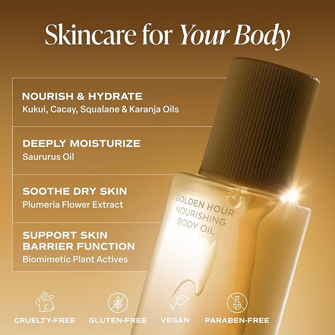 Saltair Body Oil. Luxurious Golden Hour After Shower and Bath Oil Moisturizer for Women and Men. Botanical, Non-Greasy, and Well-Absorbing Lotion for Hydrating Dry Skin. 4oz Pump Bottle-FemmiqueWomen