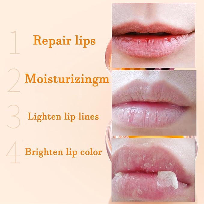 2 Pcs Lip Balm Honey Pot Lip Treatment Overnight Lip Sleeping Balm Strawberry Honey Pot lip Mask Moisturizing Exfoliating Prevent Dry & Cracked Diluting Lip Lines (Honey & Strawberry)-FemmiqueWomen