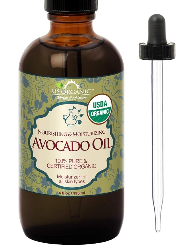 US Organic Avocado Oil Unrefined Virgin, USDA Certified Organic, 100% Pure & Natural, Cold Pressed, in Amber Glass Bottle w/Glass Eye dropper for Easy Application (4 oz (Large))-FemmiqueWomen
