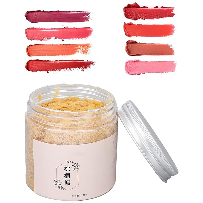 100g Palm Wax Pellets, Carnauba Wax for Lip Balm, Cosmetics DIY Carnauba Wax Material Accessory Lip Balm Making Supplies for Lipstick Lip Balm Making Increase the Melting Point of Lipstick-FemmiqueWomen