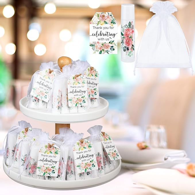 100 Pack Thank You Gifts Lip Balm Bulk Party Supplies Employee Appreciation Gifts for Guests Wedding Bridal Shower Bachelorette Gifts Baby Shower Favors for Coworkers Women Homeless Nurse-FemmiqueWomen