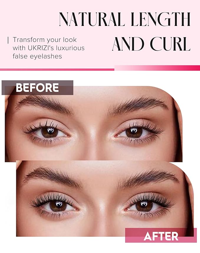 Natural Lashes Mink Natural Eyelashes False Eyelashes Natural Look False Lashes Wispy Eye Lashes Cat Eyelashes Fake Lashes UK222-FemmiqueWomen