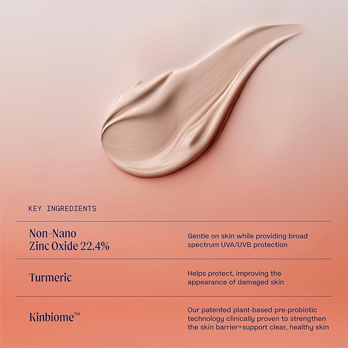 Kinship Zinc Oxide Mineral Sunscreen for Face Self Reflect SPF 32 | Vegan, Reef Safe, Non Toxic Eczema Sunscreen for Sensitive Skin | Sunblock Face Moisturizer with SPF (1.75 oz)-FemmiqueWomen