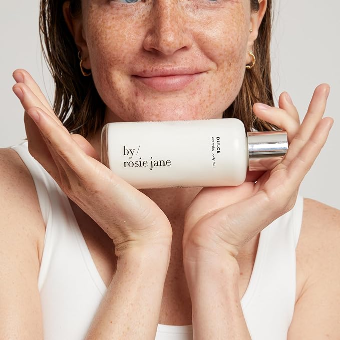 By Rosie Jane Everyday Body Milk (Dulce) - Hydrating Toner & Body Moisturizer to Help Even Skin Tone - Infused with Soothing Aloe Vera and Turmeric Root to Promote Anti-Aging (5 Ounce)-FemmiqueWomen
