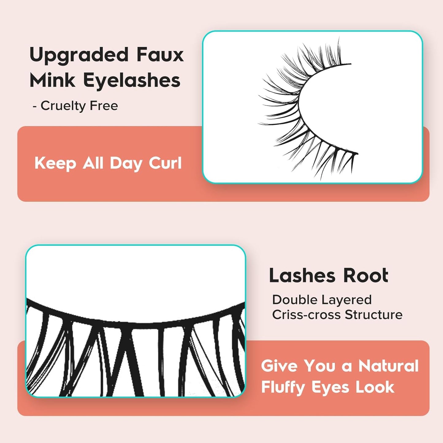 Natural Lashes Eyelashes 10mm Short Mink Lashes Wispy Eyelashes Thinner Band 3D Volume Cat Eye Lashes C Curl False Lashes 7 Pair by Siligli-FemmiqueWomen