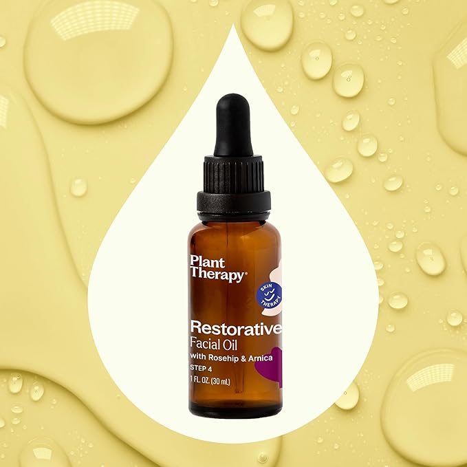 Plant Therapy Restorative Facial Oil with Rosehip & Arnica 1 oz Natural Ingredients, Restore & Protect Skin, Antioxidants and Fatty Acids, Deeply Nourish Skin-FemmiqueWomen