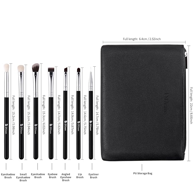 DUcare Makeup Brushes with Bag,15Pcs Makeup Brush Set Christmas Gift Travel Kabuki Foundation Blending Blush Eyeliner Shadow Brow Concealer Brushes Kit Black-FemmiqueWomen