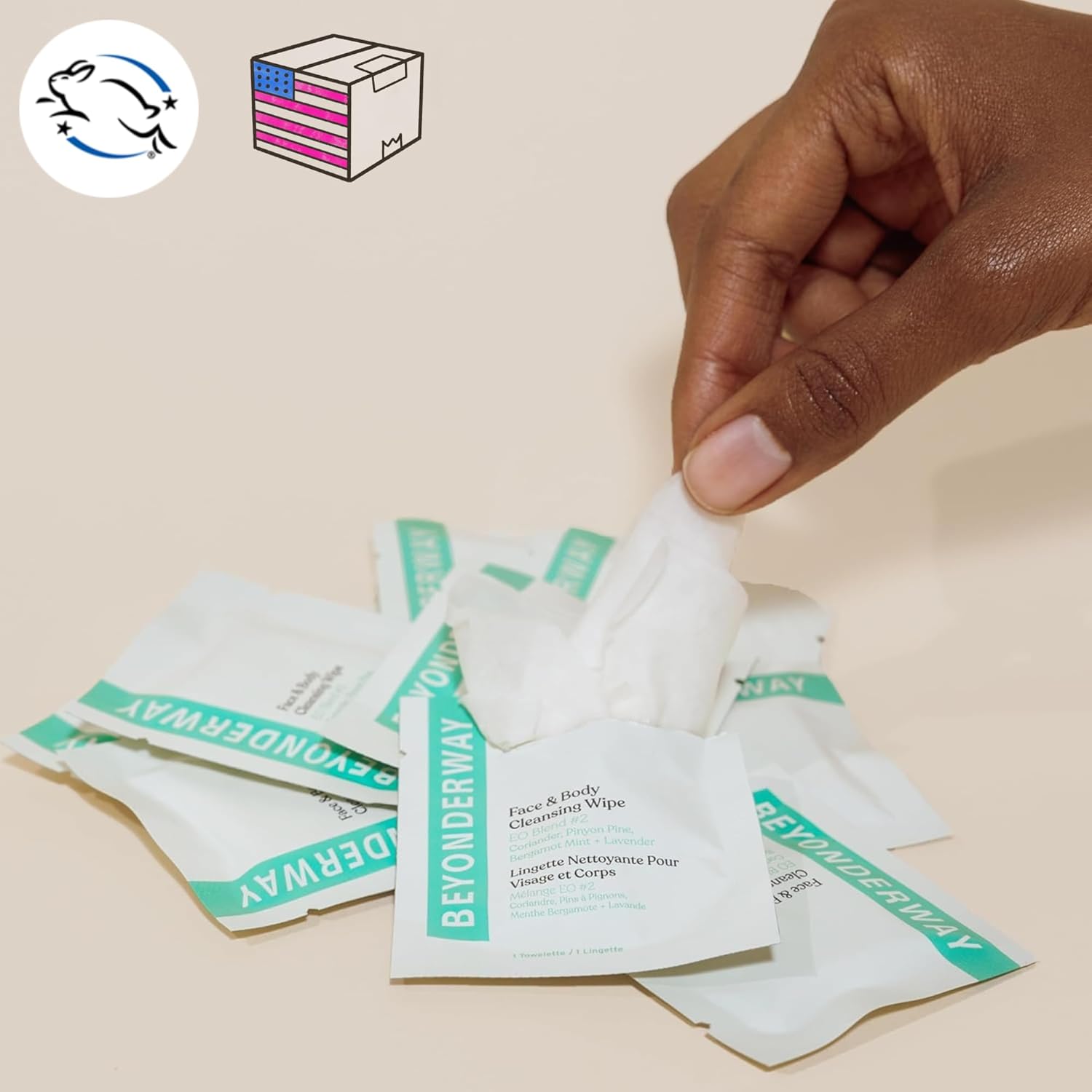 Cleansing Wipes - Essential Oils Blend of Bergamot Mint, Coriander, Lavender, Pinyon Pine with Aloe Vera – Face & Body Refresh, Skin Microbiome Balance, Dermatology Tested-FemmiqueWomen