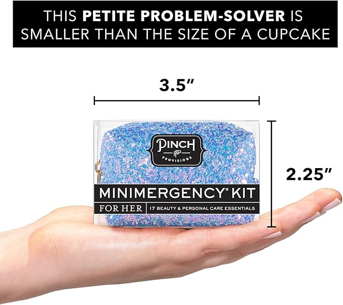 Pinch Provisions Blue Periwinkle Minimergency Kit, includes 17 Travel-Sized Cosmetic Essentials, Convenient for Purses, Emergency Beauty Accessories, Gifts for Holiday’s & Birthday’s-FemmiqueWomen