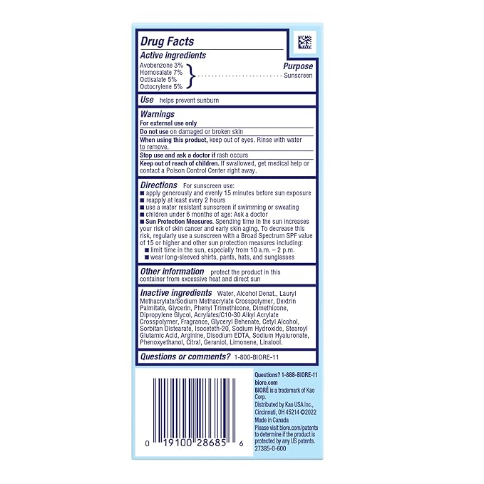 Biore UV Aqua Rich SPF 30 PA+++ Daily Moisturizer Sunscreen for Face, For Sensitive Skin, Oil Free, Hyaluronic Acid, Vegan, Oxybenzone & Octinoxate Free, Dermatologist Tested, 1.7 Oz-FemmiqueWomen