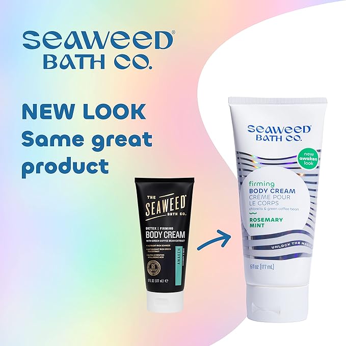 Seaweed Bath Co. Firming Body Cream - Rosemary Mint - Hydrating Hand and Body Lotion with Hyaluronic Acid - Toning Skin Moisturizer for Dry Skin - 6 oz (Pack of 2)-FemmiqueWomen