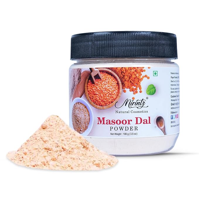 100% Natural Masoor Dal Powder | (3.5 Oz) Organic Lentils Powder for Face & Skin | Red Lentils Powder for Natural Face Pack | Dried Masoor Dal Cleansing Powder & Skin Brightener for Face-FemmiqueWomen
