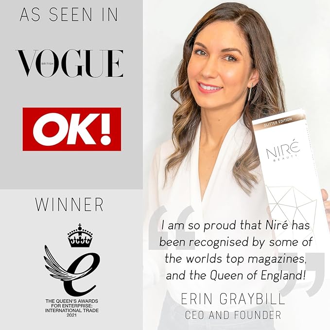 Niré Beauty 15piece Award Winning Glitter Makeup Brushes: Cute Makeup Brushes Set with Case, Beauty Blender, Cleaner, Guide, Gift Box-FemmiqueWomen