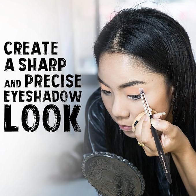 Profusion Cosmetics Small Pointed Precision Synthetic Eyeshadow Brush Pigments and Glitter Eye Concealer Tapered Bristles for Blended Crease and Eyeliner Smudger Quality Brush-FemmiqueWomen