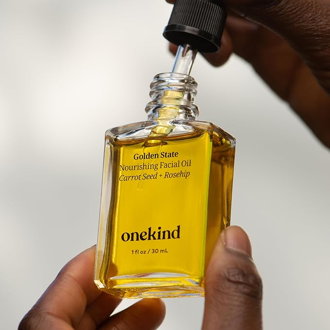 Onekind Golden State Anti Aging Botanical Face Oil with Rosehip Seed Oil, Sea Buckthorn Extract, Carrot Seed to Visibly Brighten, Firm, and Hydrate - Nourishing and Hydrating for Dry Skin-FemmiqueWomen